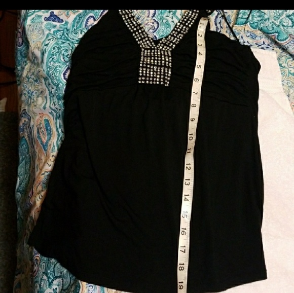 Cable & Gauge Jeweled Self Tie Halter Top - Picture 6 of 7